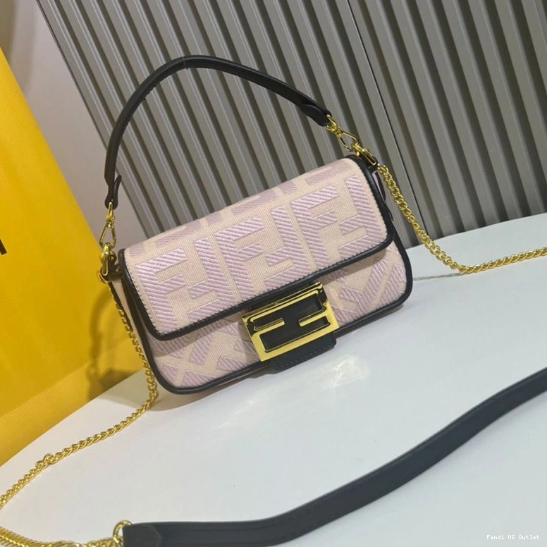 HOT Cherry In FF Motif Fendi Mini Bag Baguette Canvas 0726